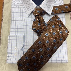 Jos A Bank Vintage Chocolate Brown Floral Tie